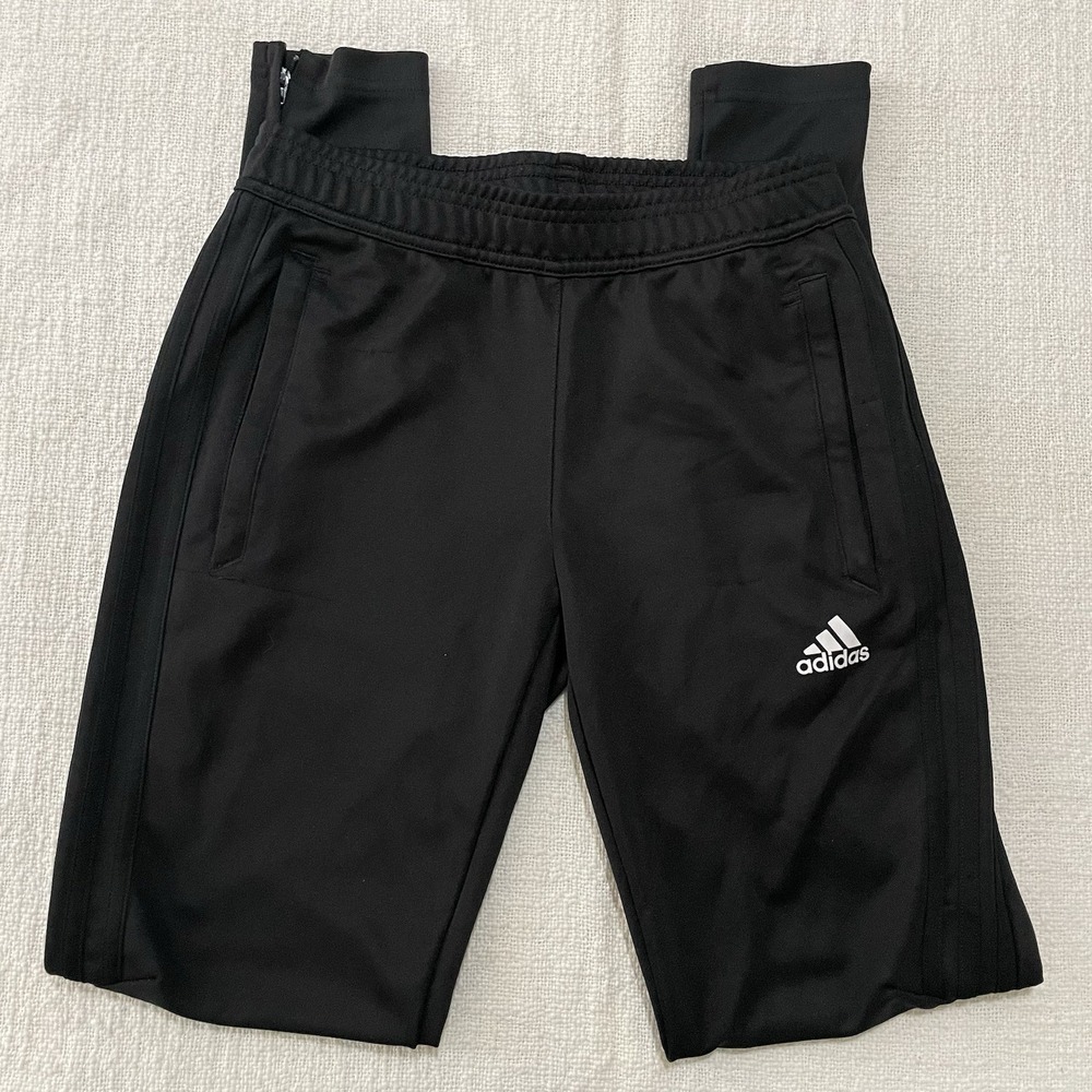 Adidas Tiro‎ Pants Black On Black Stripes Women's Small Training Pants Polyester